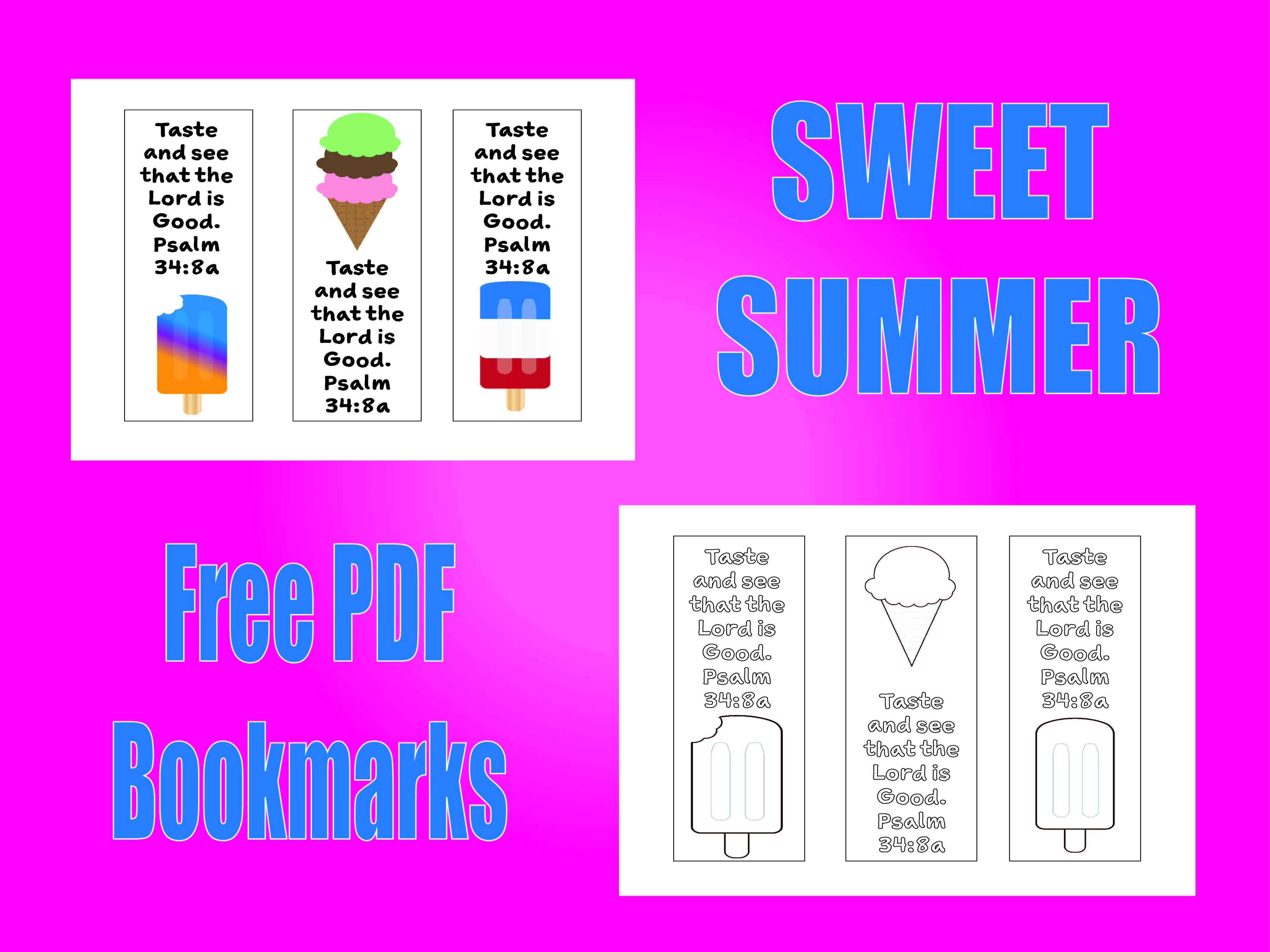 Freebie Sweet Summer Bookmark \u2013 Deeper KidMin