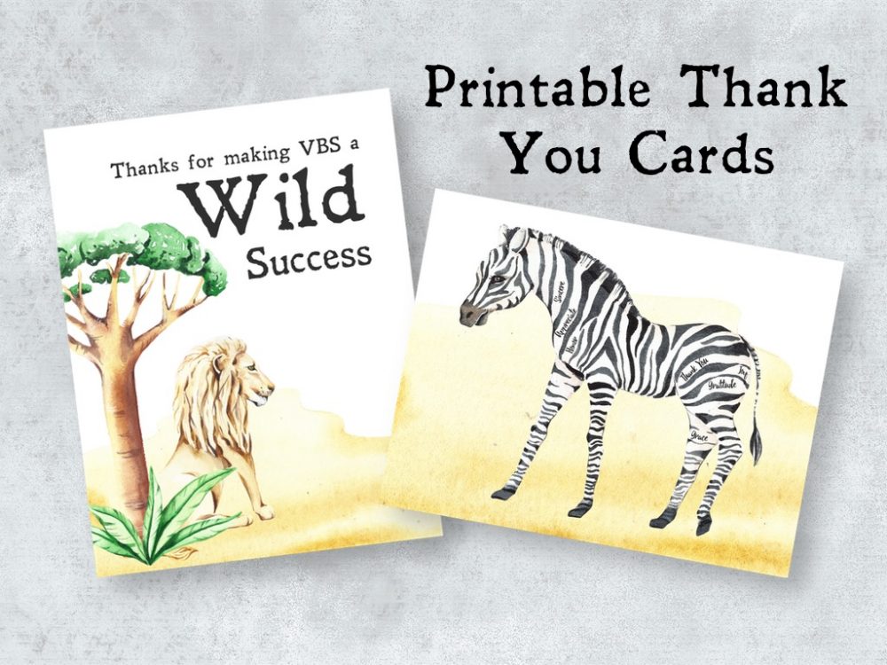 Printable VBS Thank You Cards