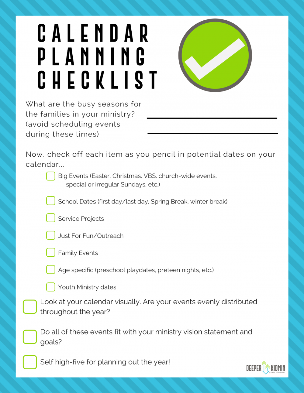 It’s a Date! (Calendar Planning Checklist) – Deeper KidMin