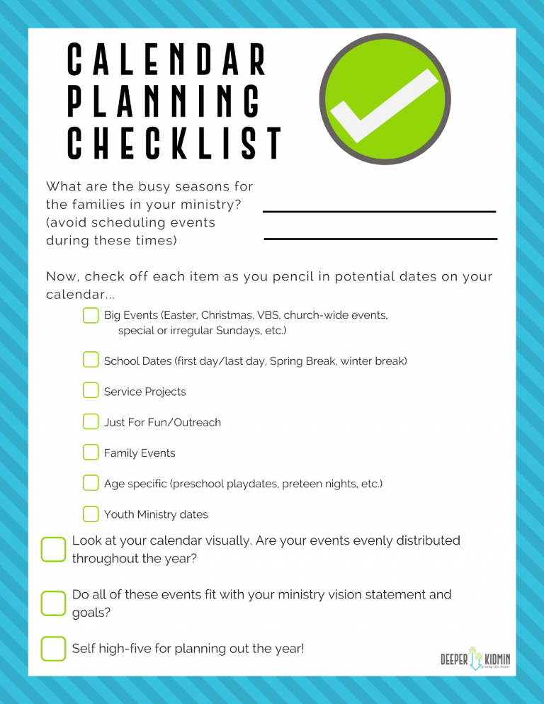 It’s a Date! (Calendar Planning Checklist) Deeper KidMin