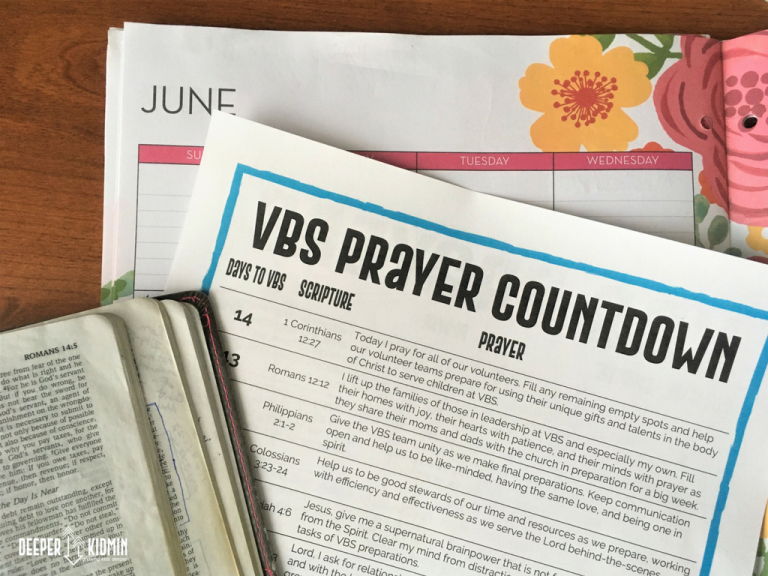 VBS Prayer Countdown Printable Deeper KidMin