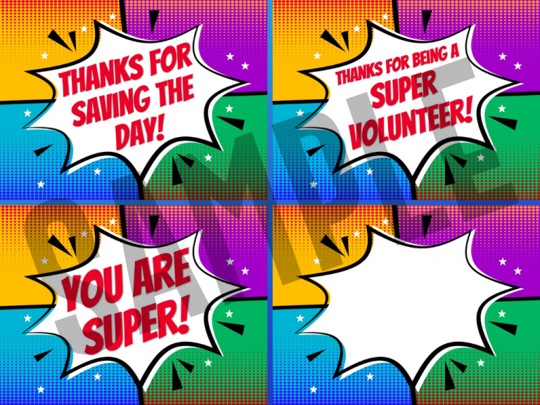 Volunteer Appreciation Postcards: Superhero Theme – Deeper KidMin