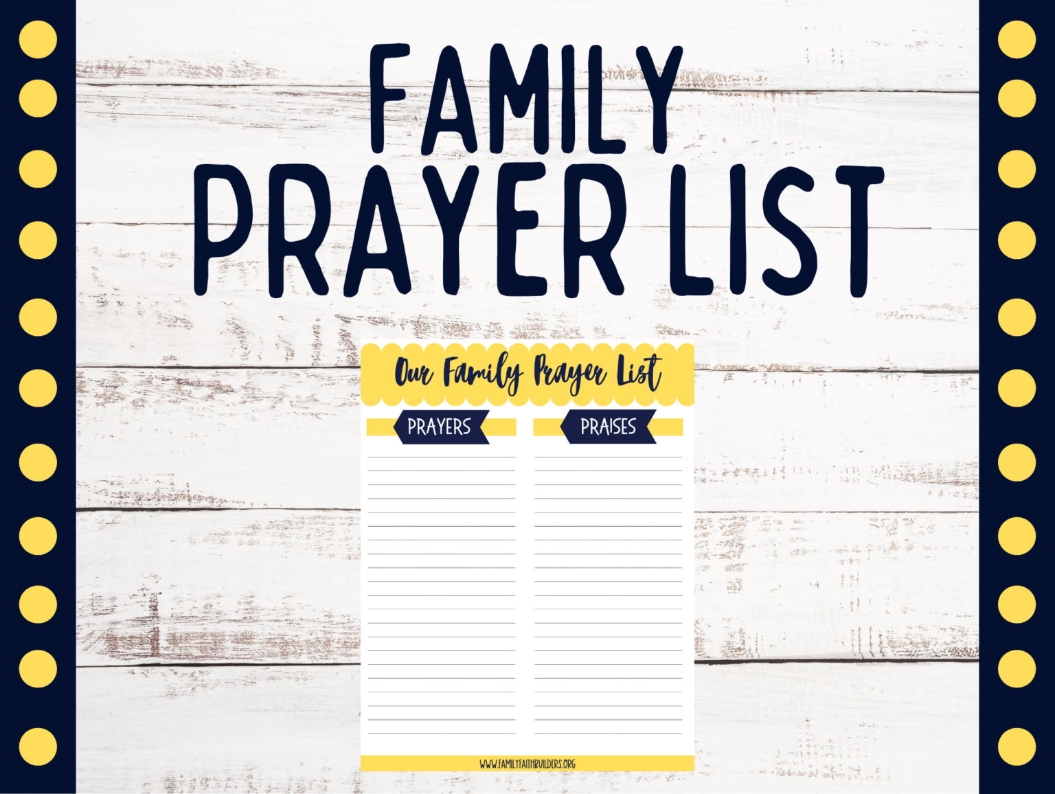 Family Prayer List – Deeper KidMin