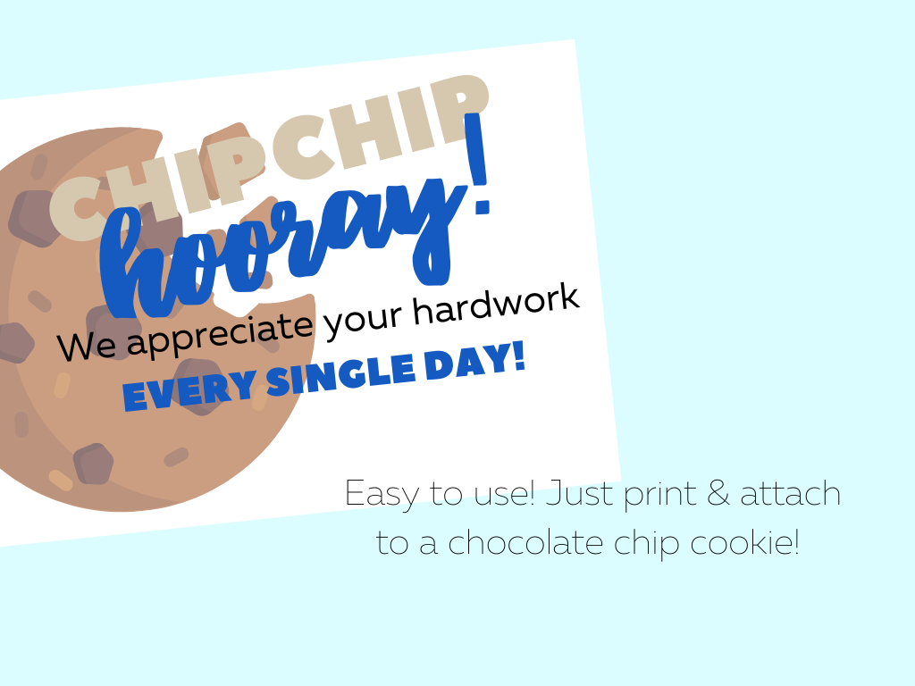Appreciation Gift Tag Cookie Chip Chip Hooray 2X3 Treat