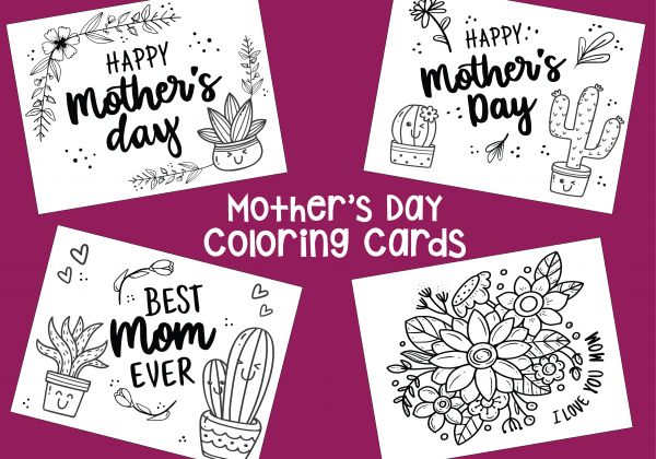 Mother's Day Coloring Cards & Pages