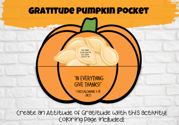 Gratitude Pumpkin Pocket Printable Craft