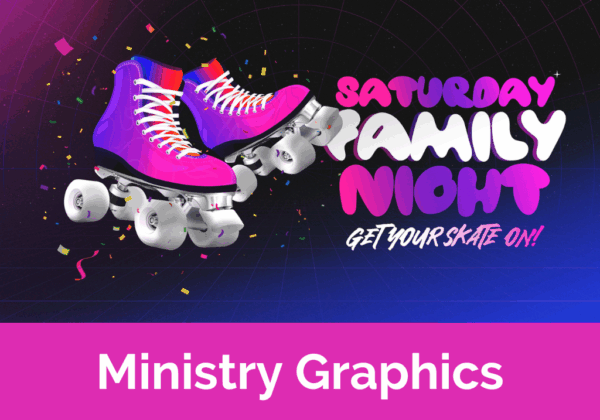Saturday Night Skate Party: Invite Your Friends Ministry Graphics