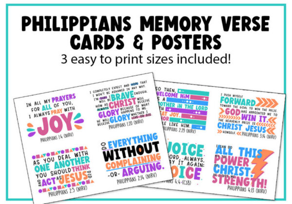 Philippians Memory Verse Cards & Posters