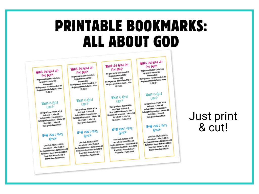 printable bookmarks all about god freebie