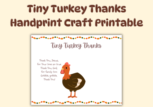 Tiny Turkey Thanks Handprint Craft Printable